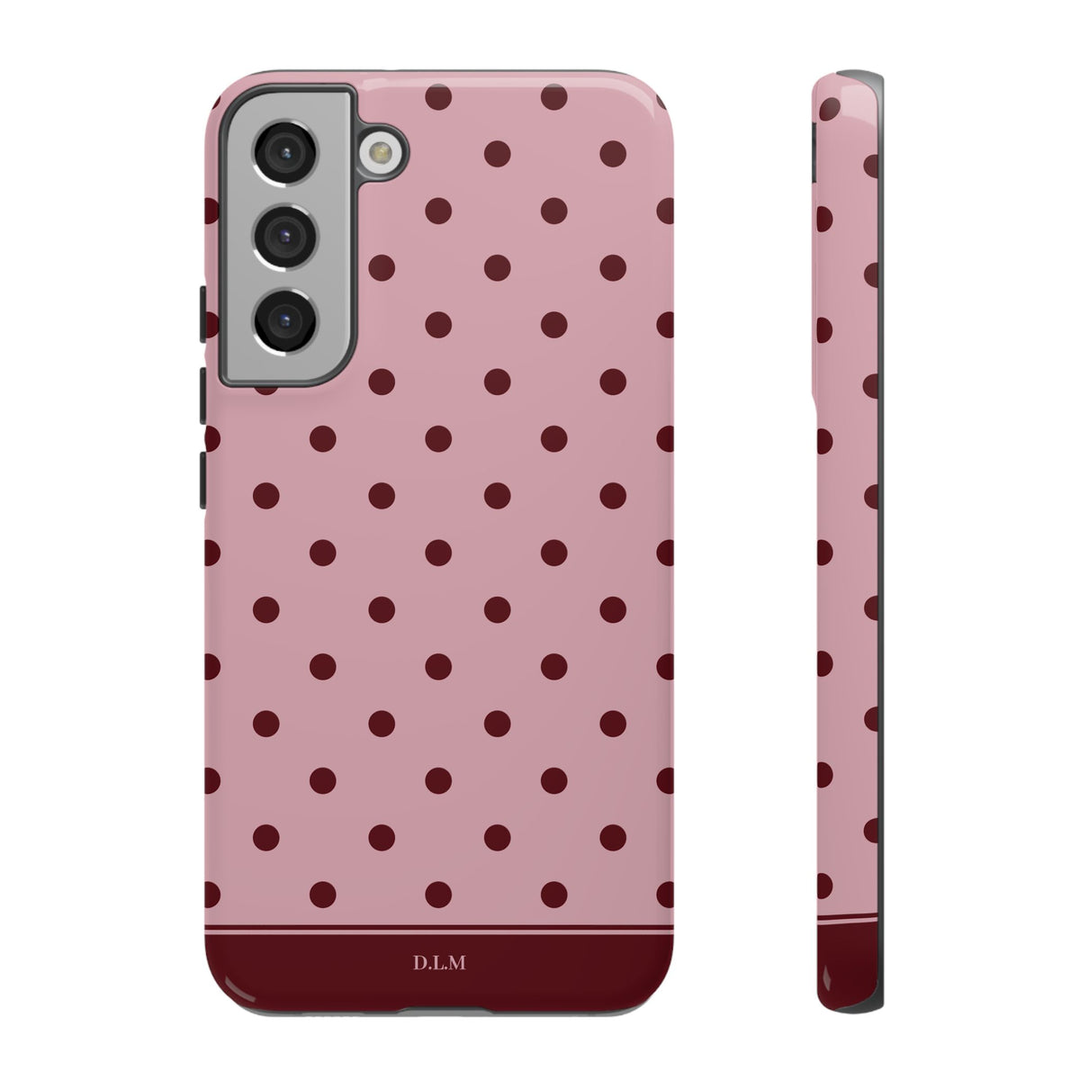 Berry Blush Personalised Polka Dot Case