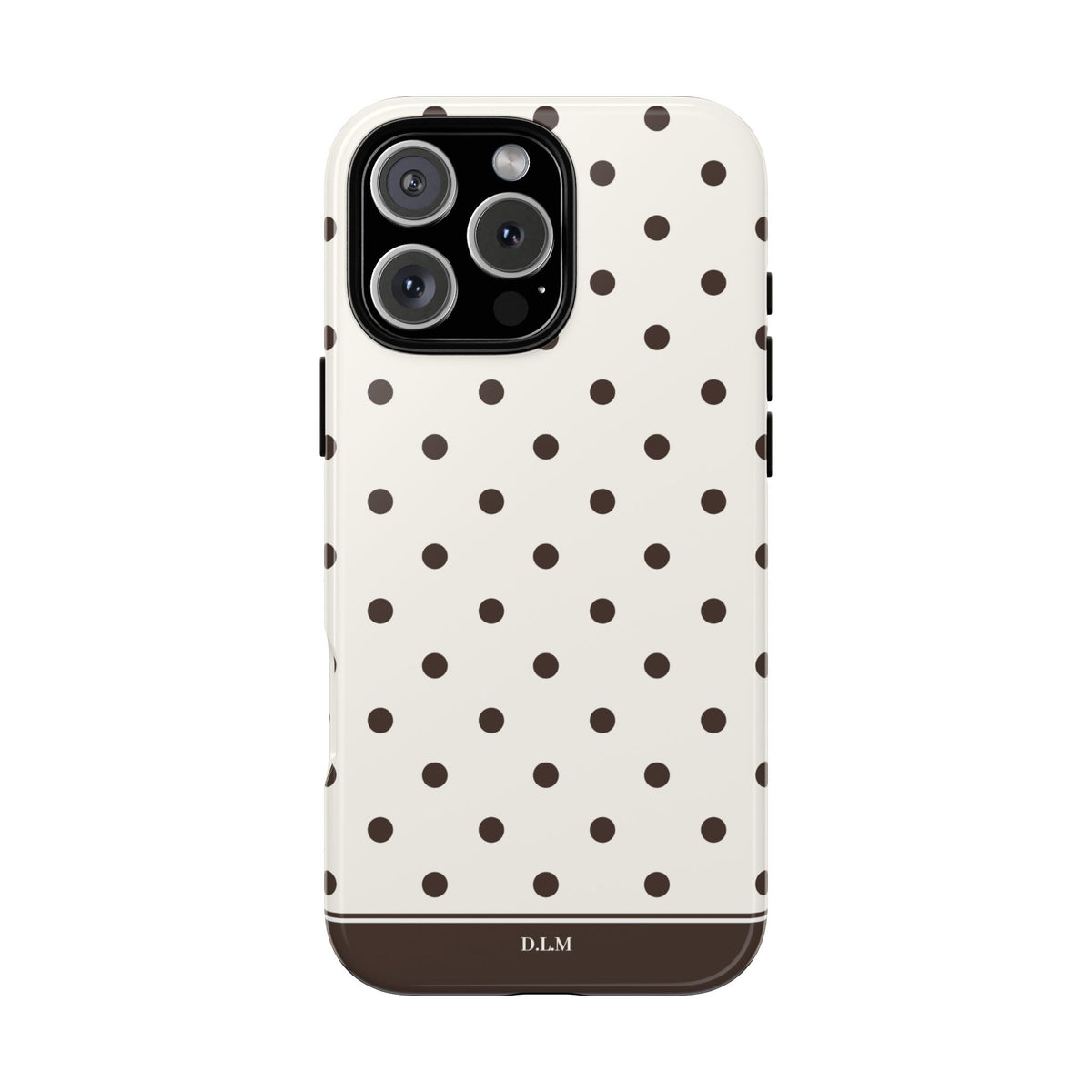 Creamy Mocha Personalised Polka Dot Case