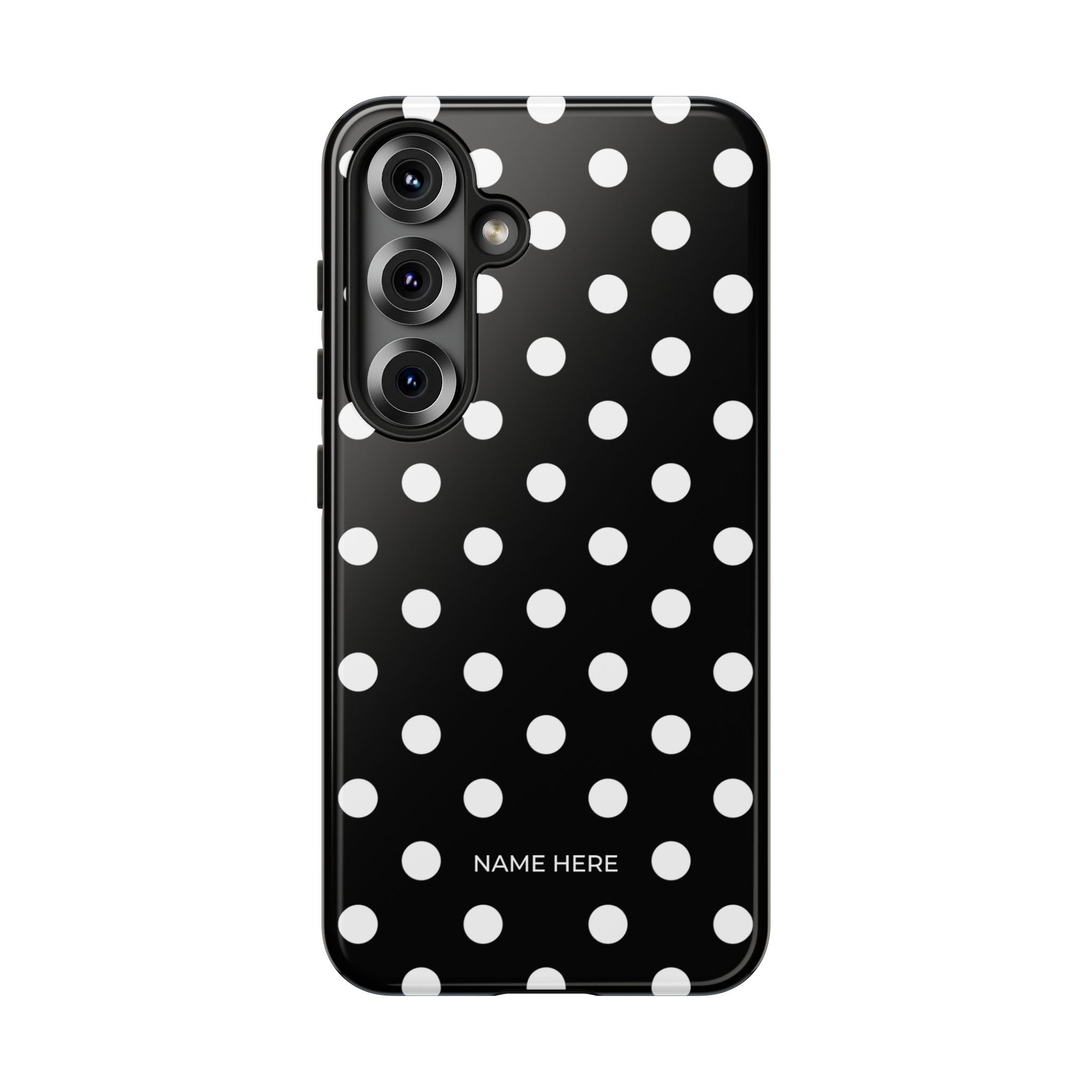 Black & White PolkaDot Customisable Case