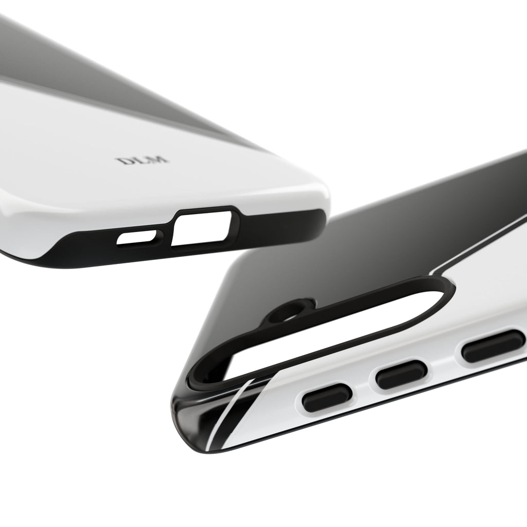 White/Black Two Tone Custom Initials Case