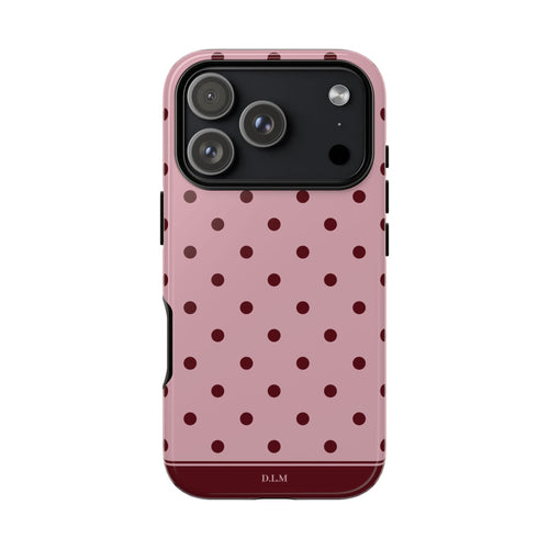 Berry Blush Personalised Polka Dot Case
