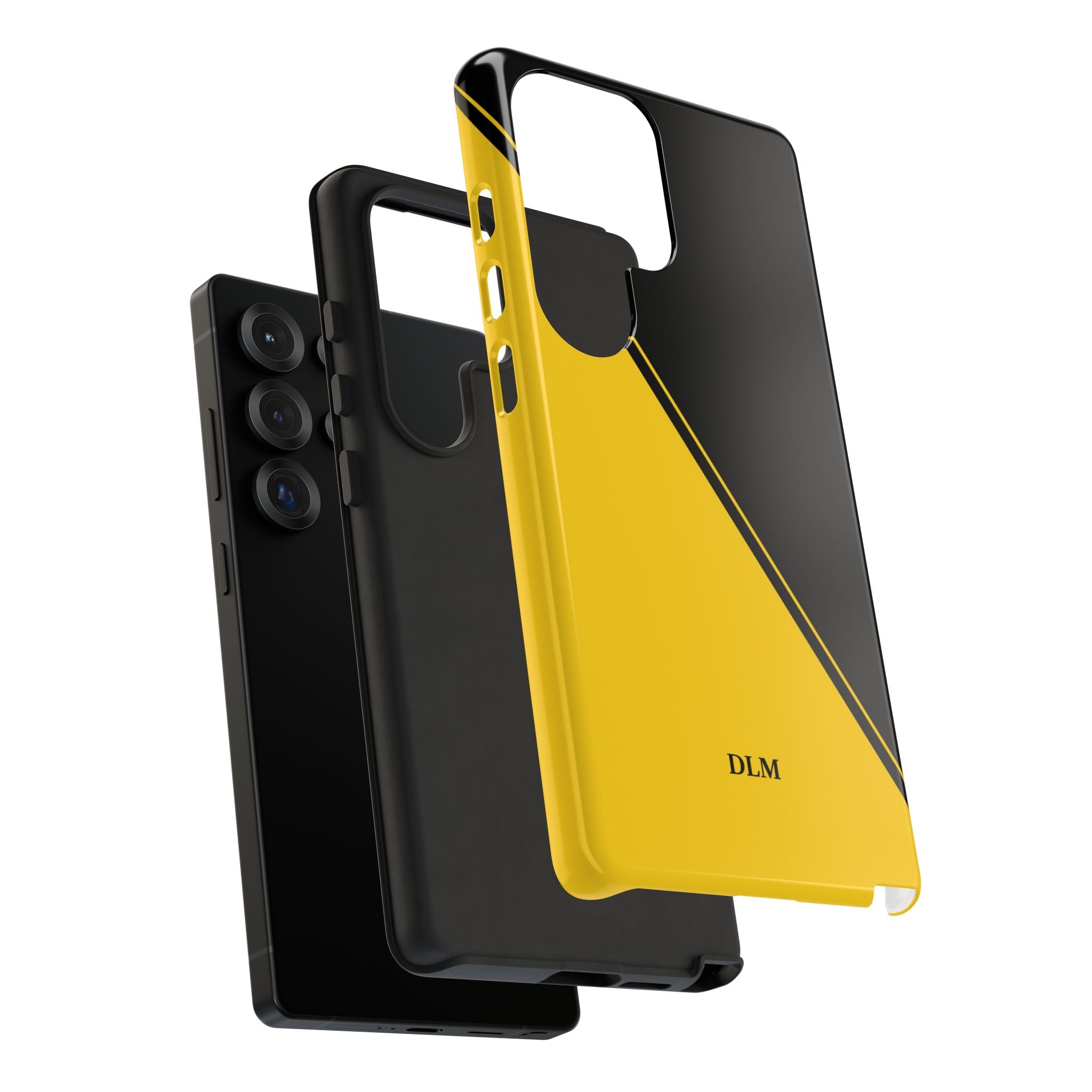 Yellow/Black Two Tone Custom Initials Case