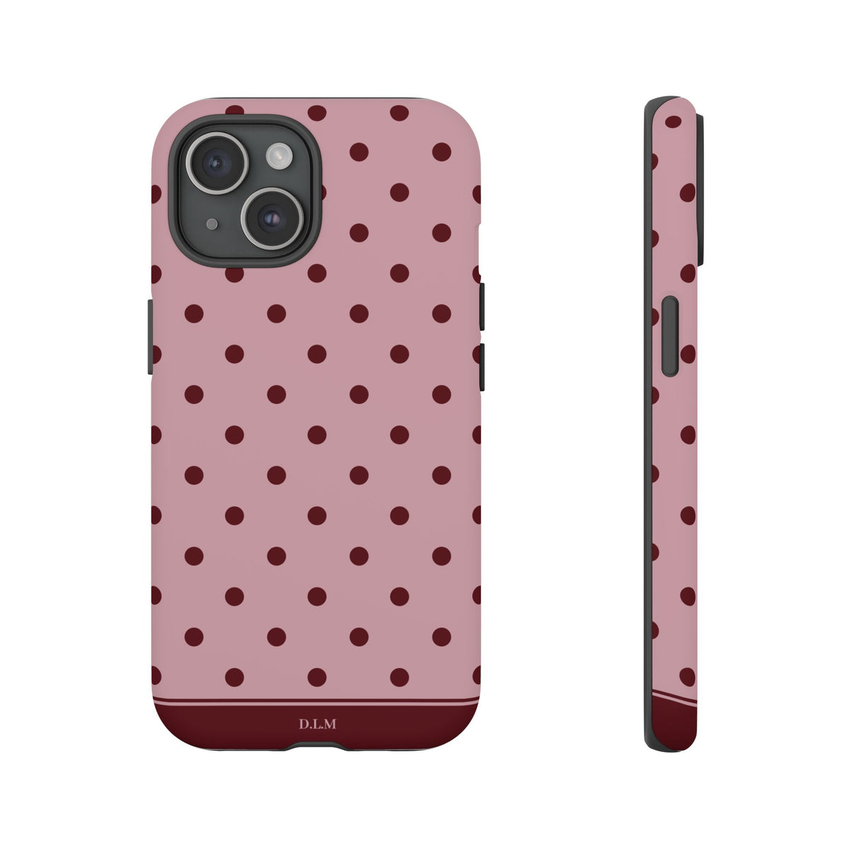 Berry Blush Personalised Polka Dot Case