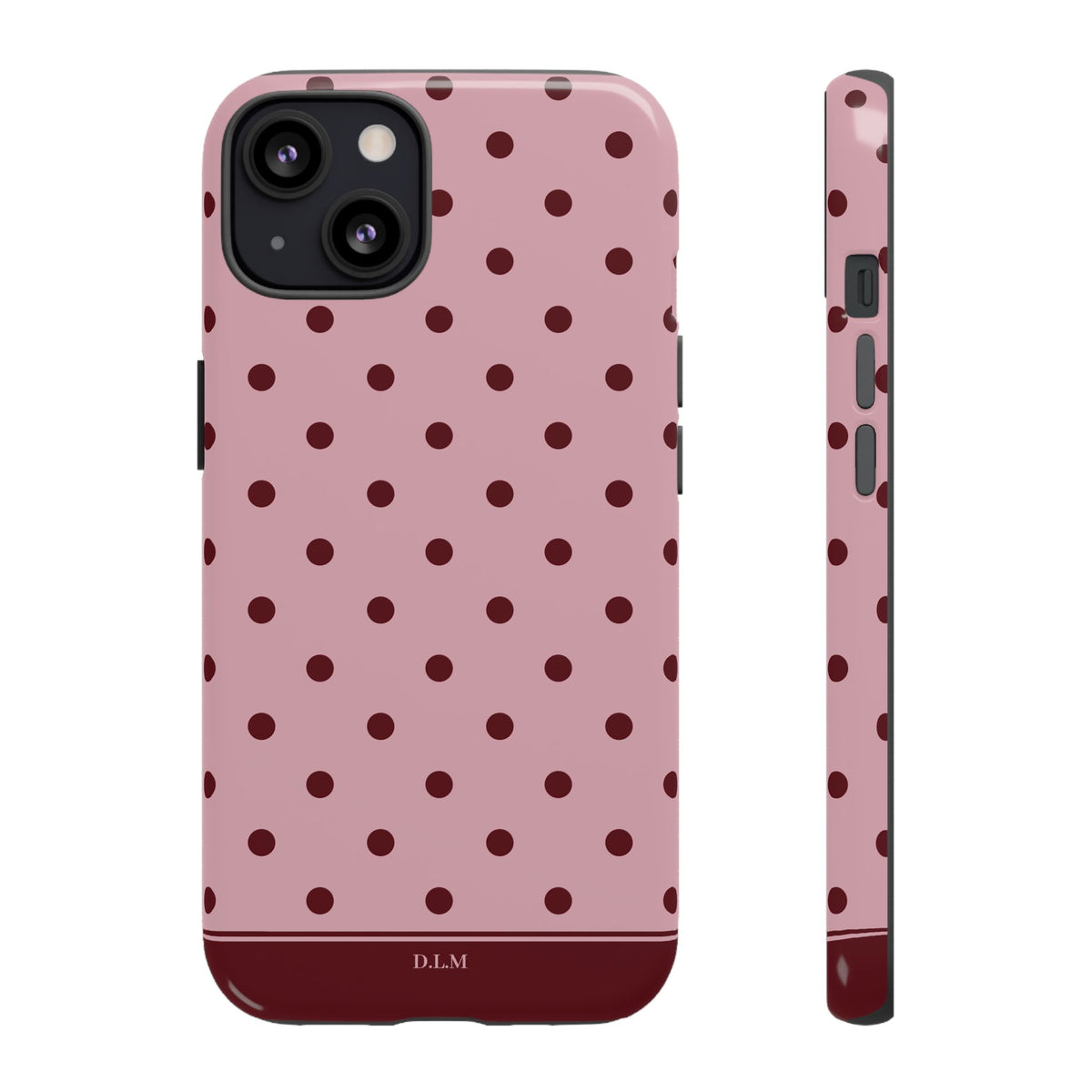 Berry Blush Personalised Polka Dot Case