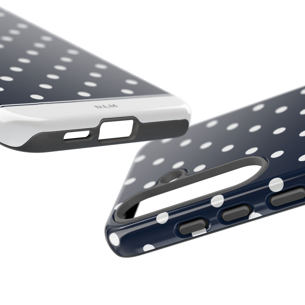 Navy Pearl Personalised Polka Dot Case