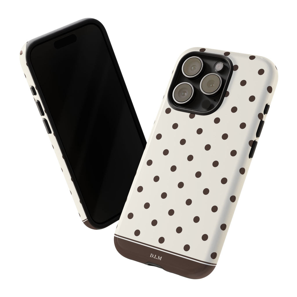 Creamy Mocha Personalised Polka Dot Case