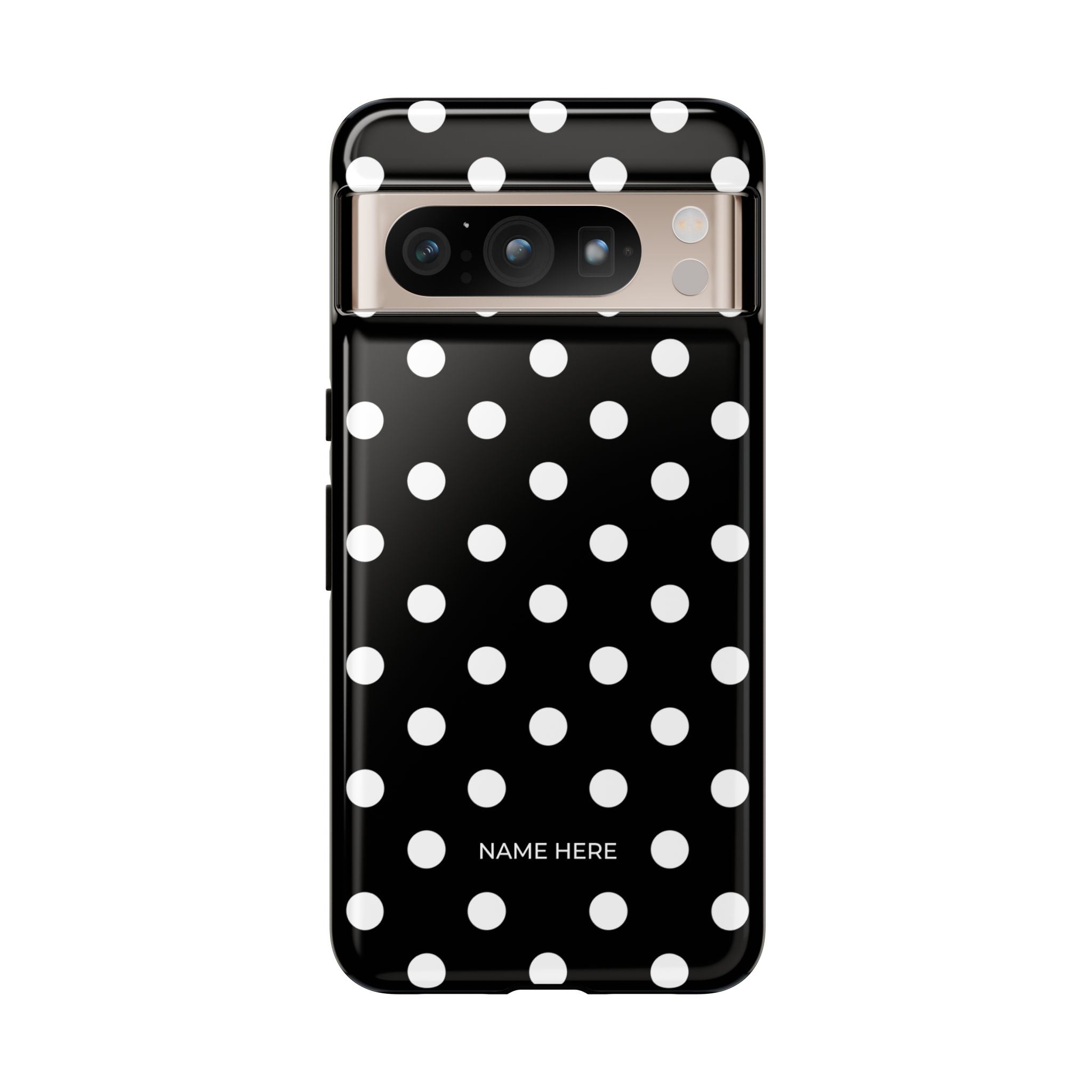 Black & White PolkaDot Customisable Case