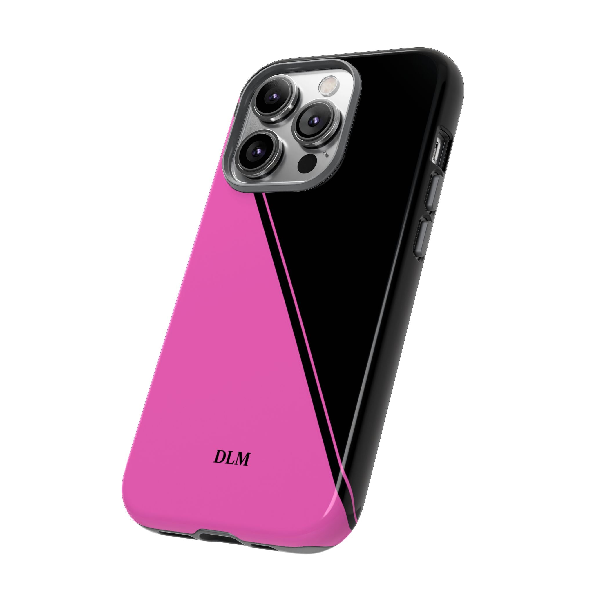 Pink/Black Two Tone Custom Initials Case