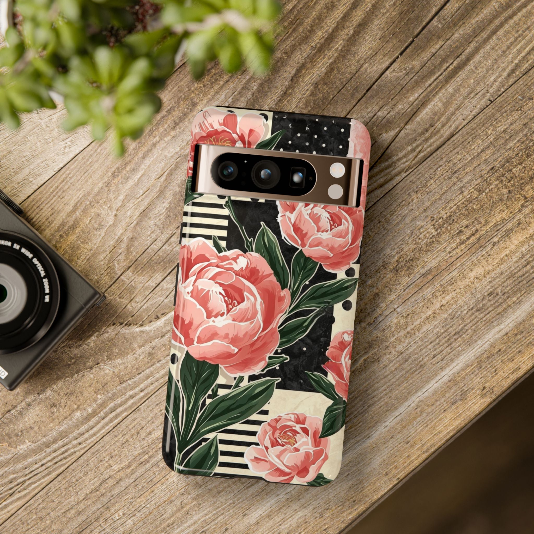 Pink Peony Stripes & Polka Dots