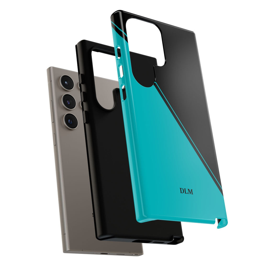 Tiffany/Black Two Tone Custom Initials Case