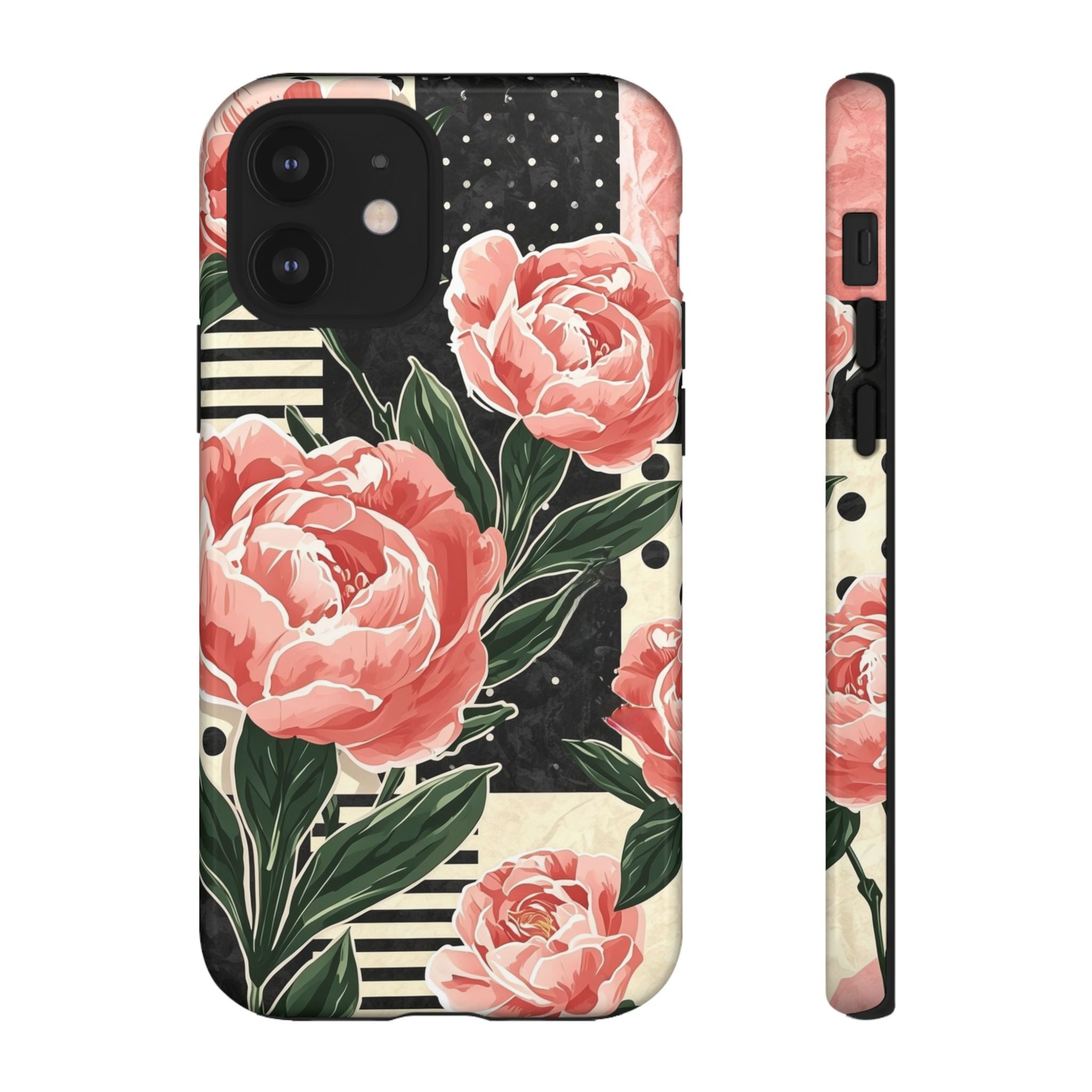 Pink Peony Stripes & Polka Dots