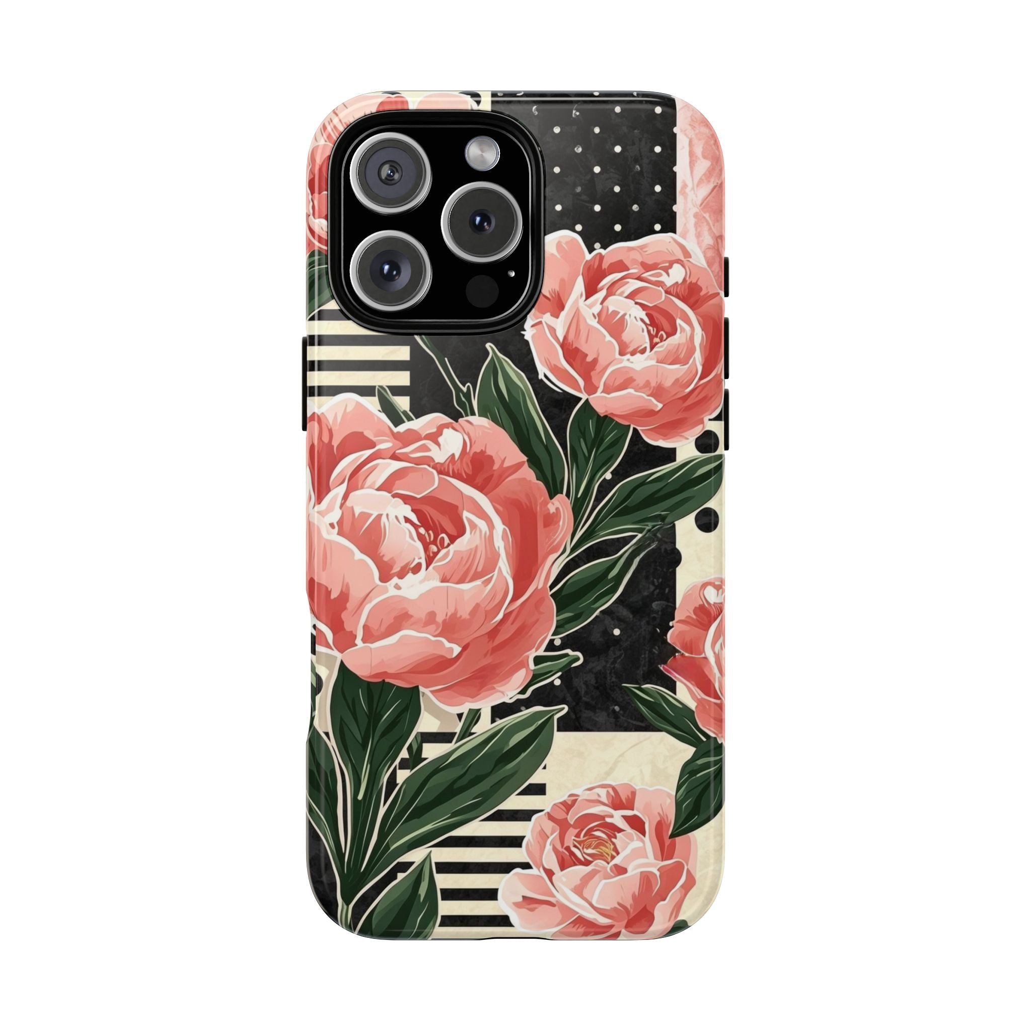 Pink Peony Stripes & Polka Dots