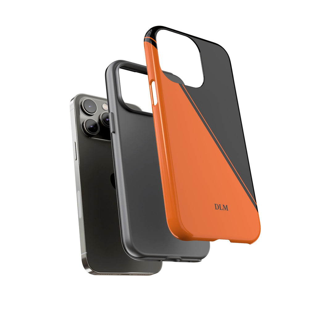 Orange/Black Two Tone Custom Initials Case
