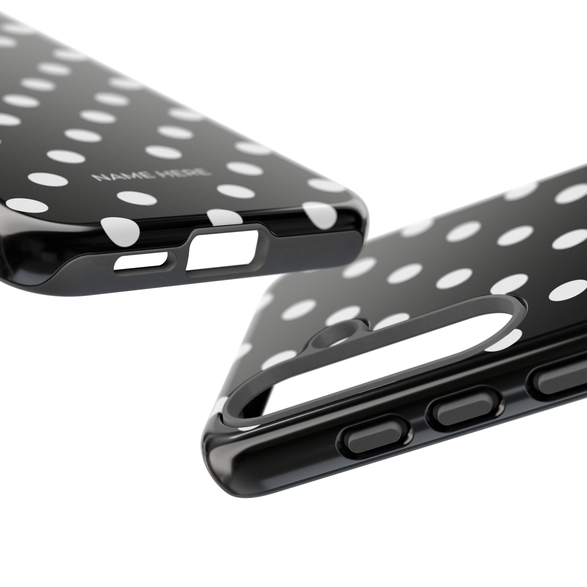 Black & White PolkaDot Customisable Case