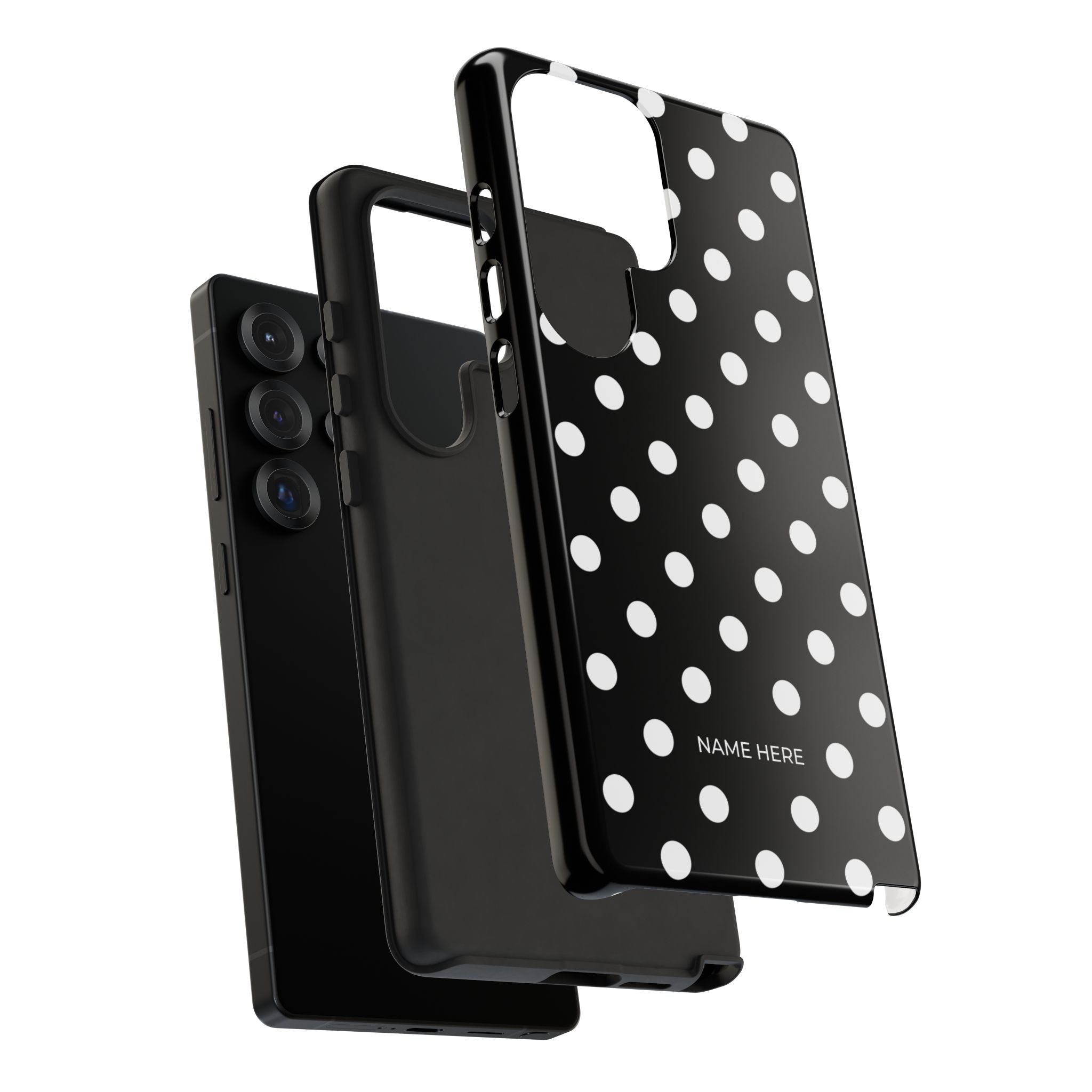Black & White PolkaDot Customisable Case