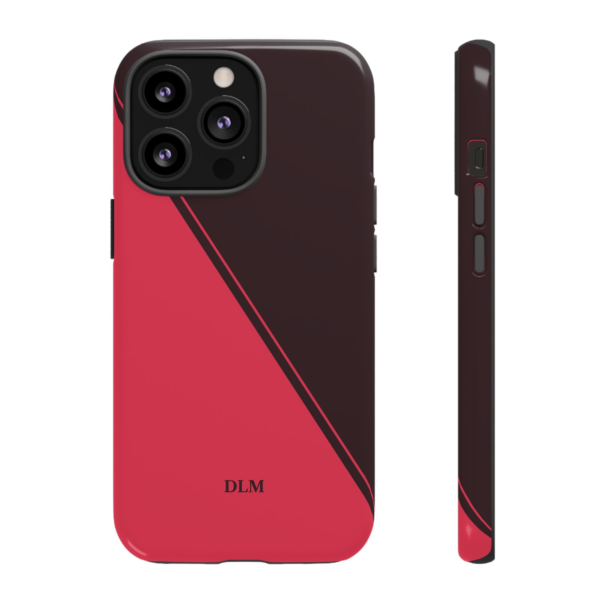 Red/Brown Two Tone Custom Initials Case