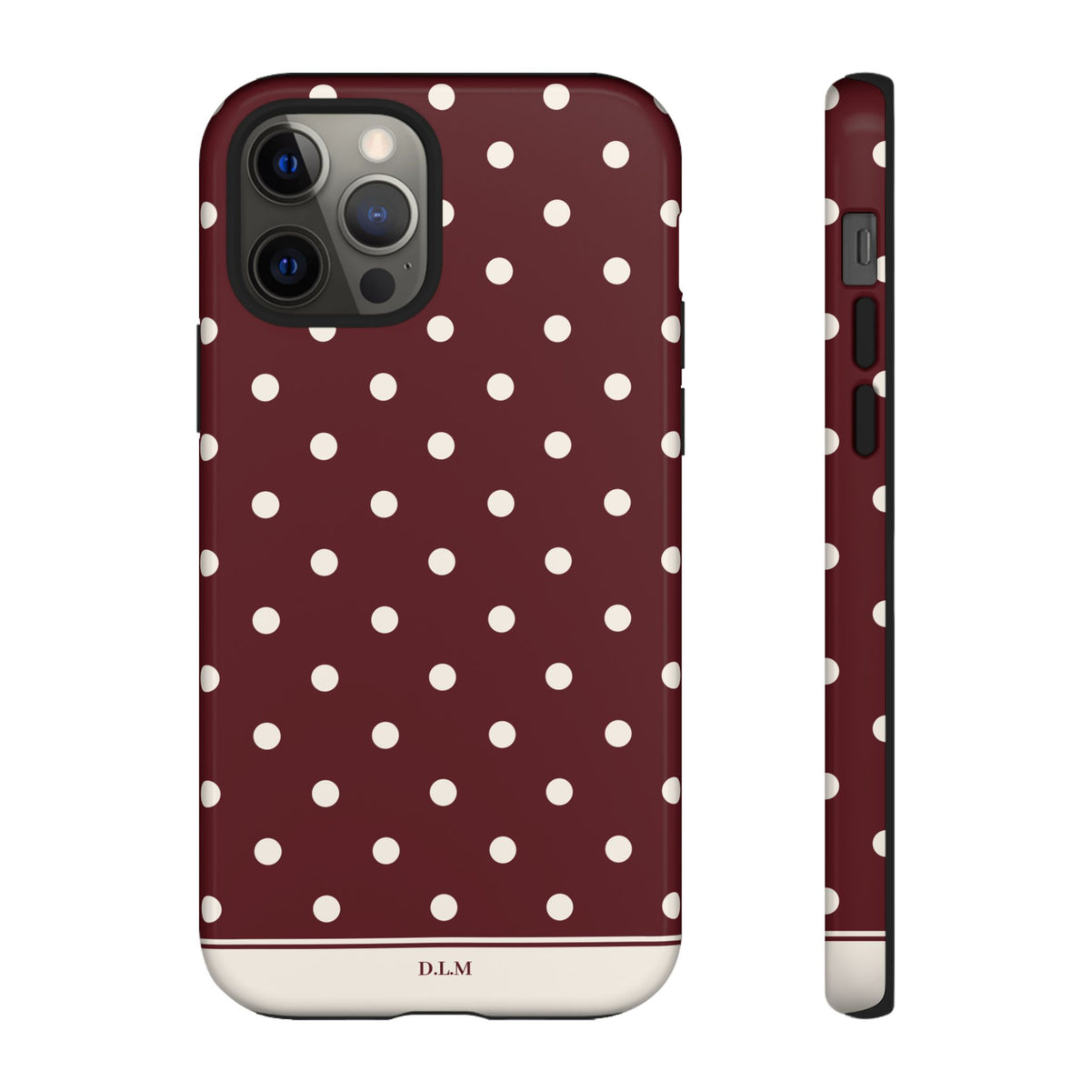 Cranberry Cream Personalised Polka Dot Case