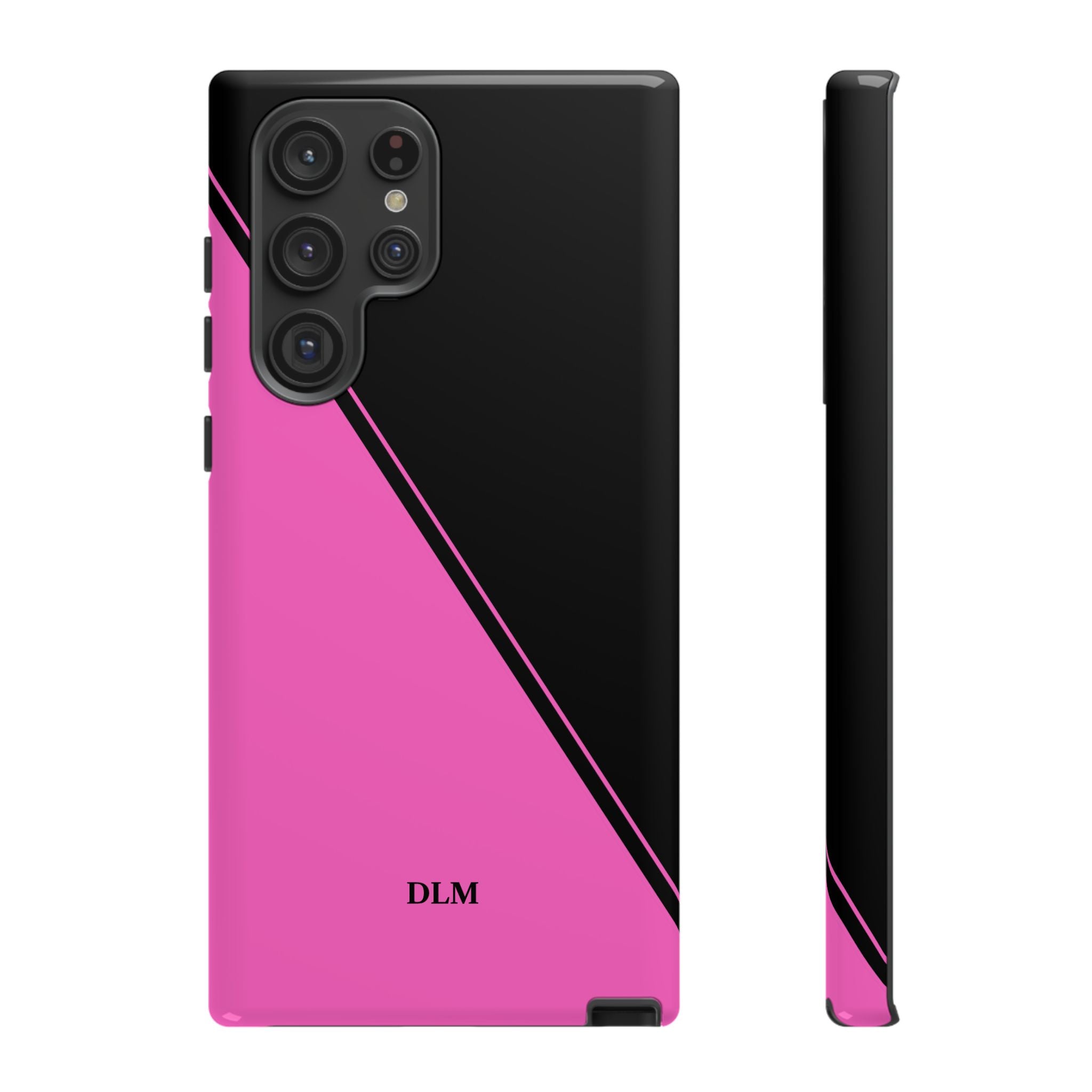 Pink/Black Two Tone Custom Initials Case