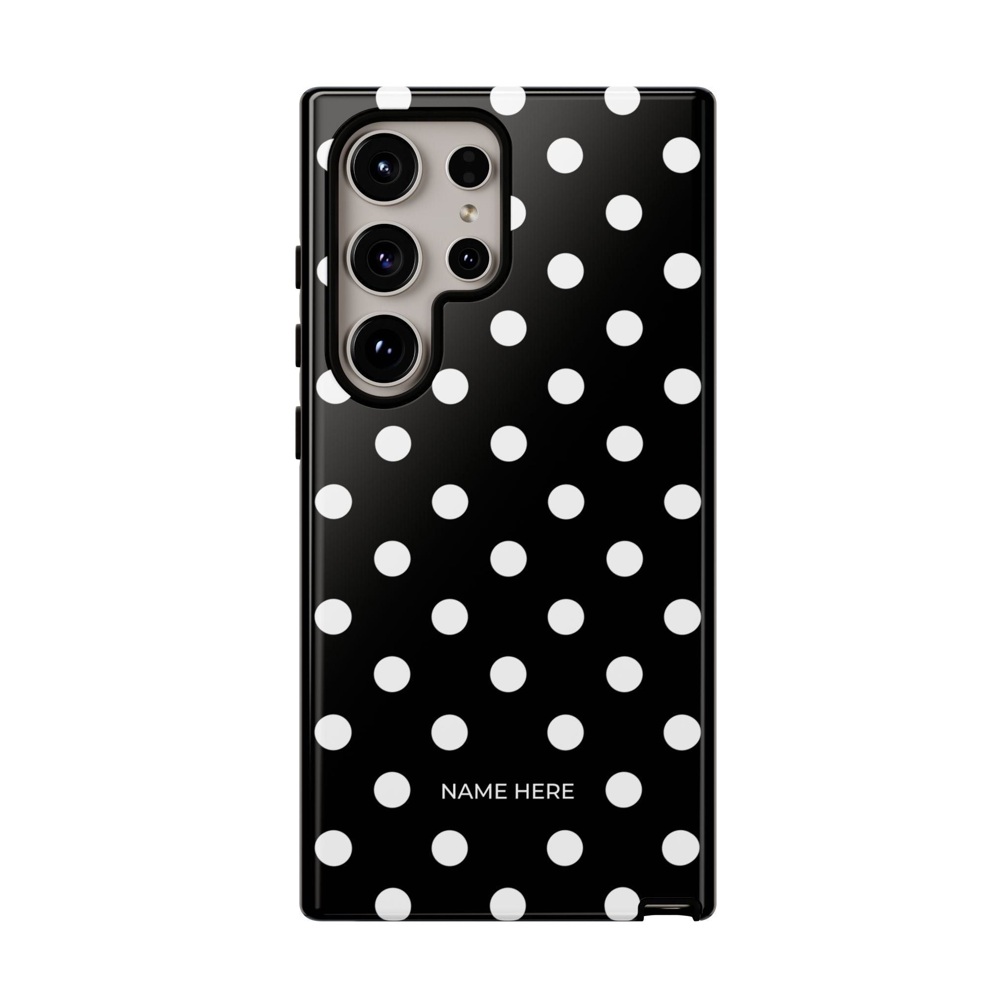 Black & White PolkaDot Customisable Case