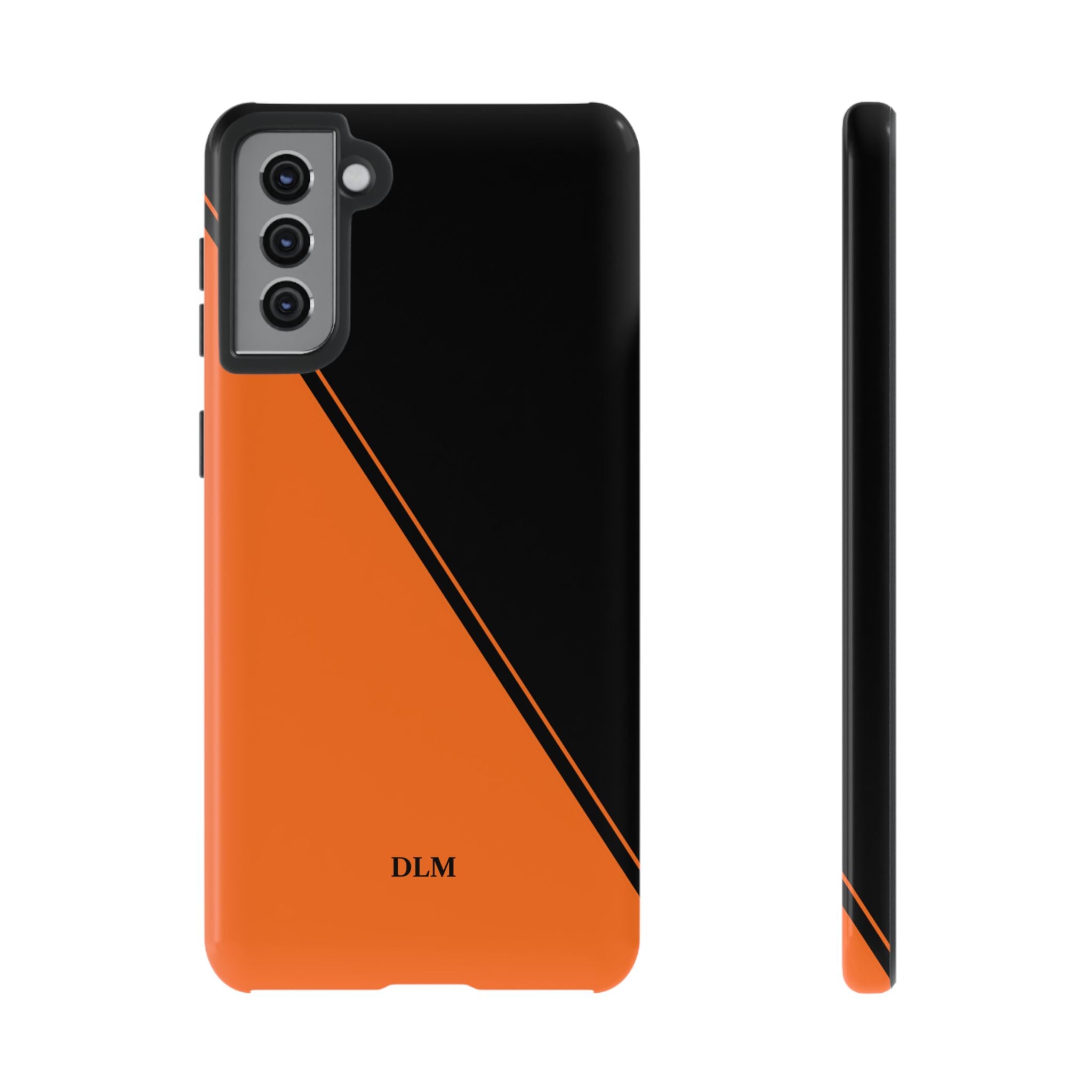 Orange/Black Two Tone Custom Initials Case