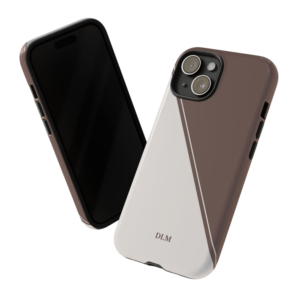 Brown/Cream Two Tone Custom Initials Case
