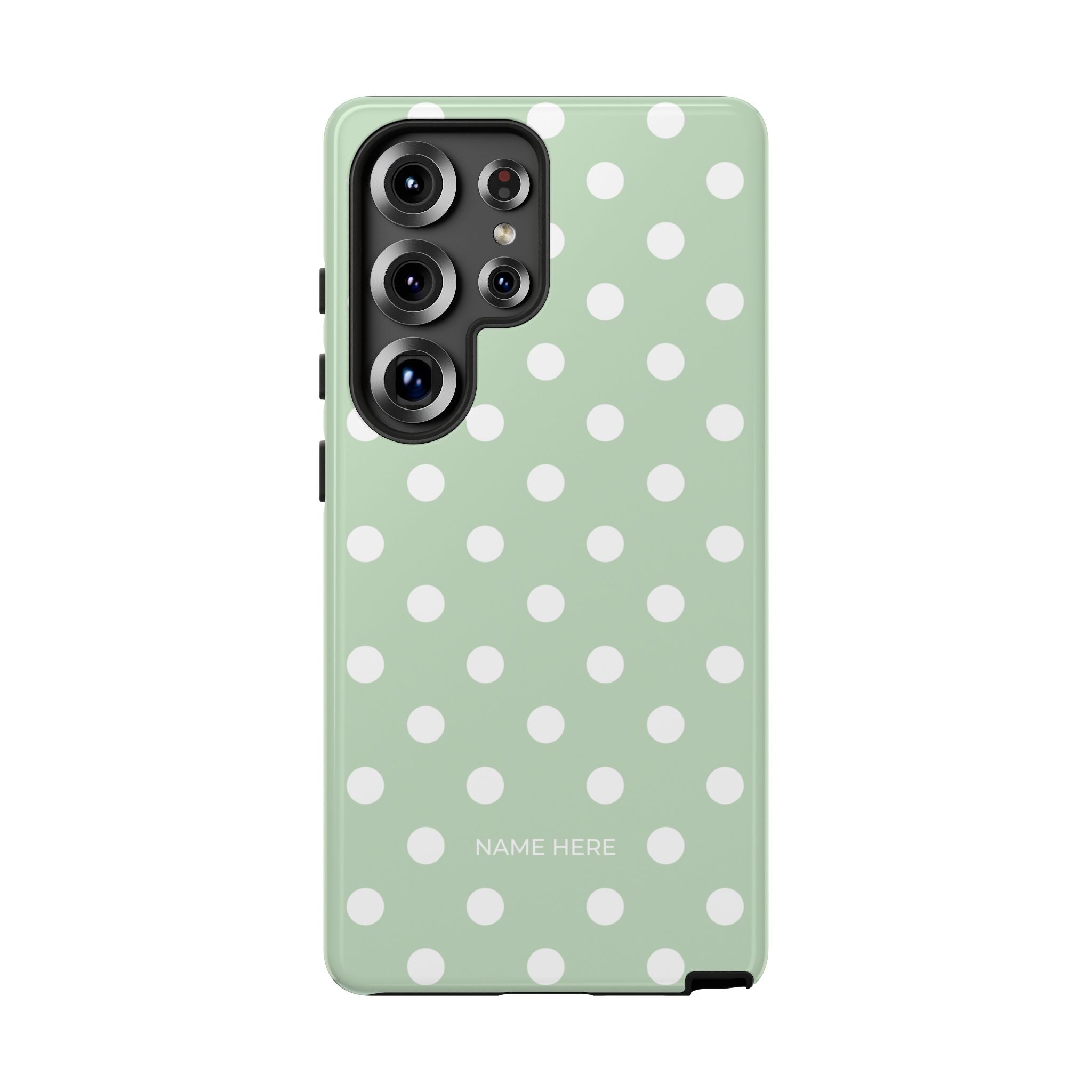 Green & White Polka Dot Customisable Case