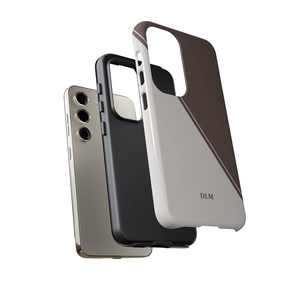 Brown/Cream Two Tone Custom Initials Case