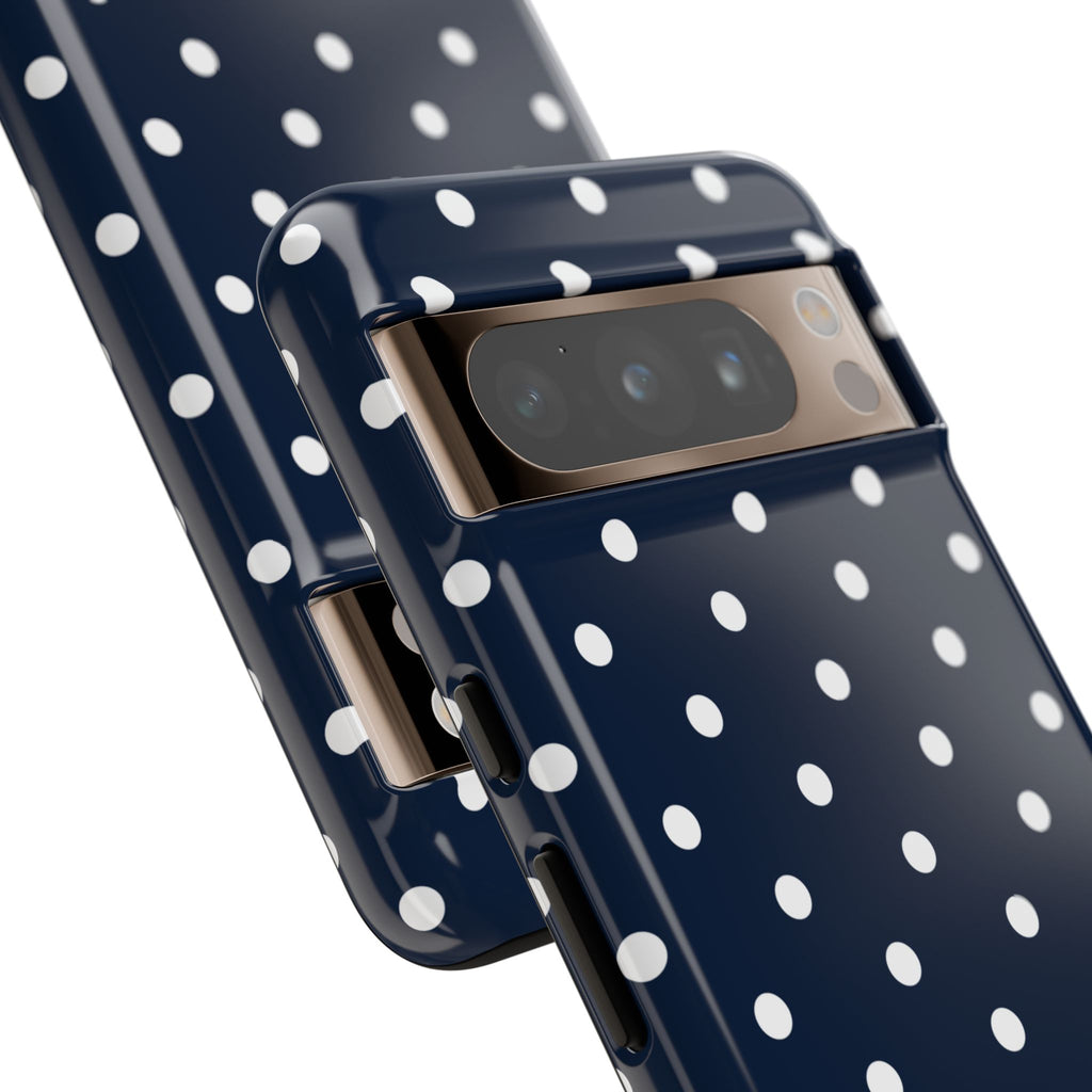 Navy Pearl Personalised Polka Dot Case