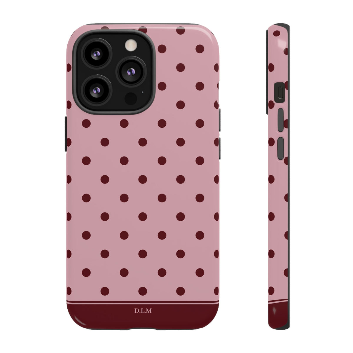 Berry Blush Personalised Polka Dot Case