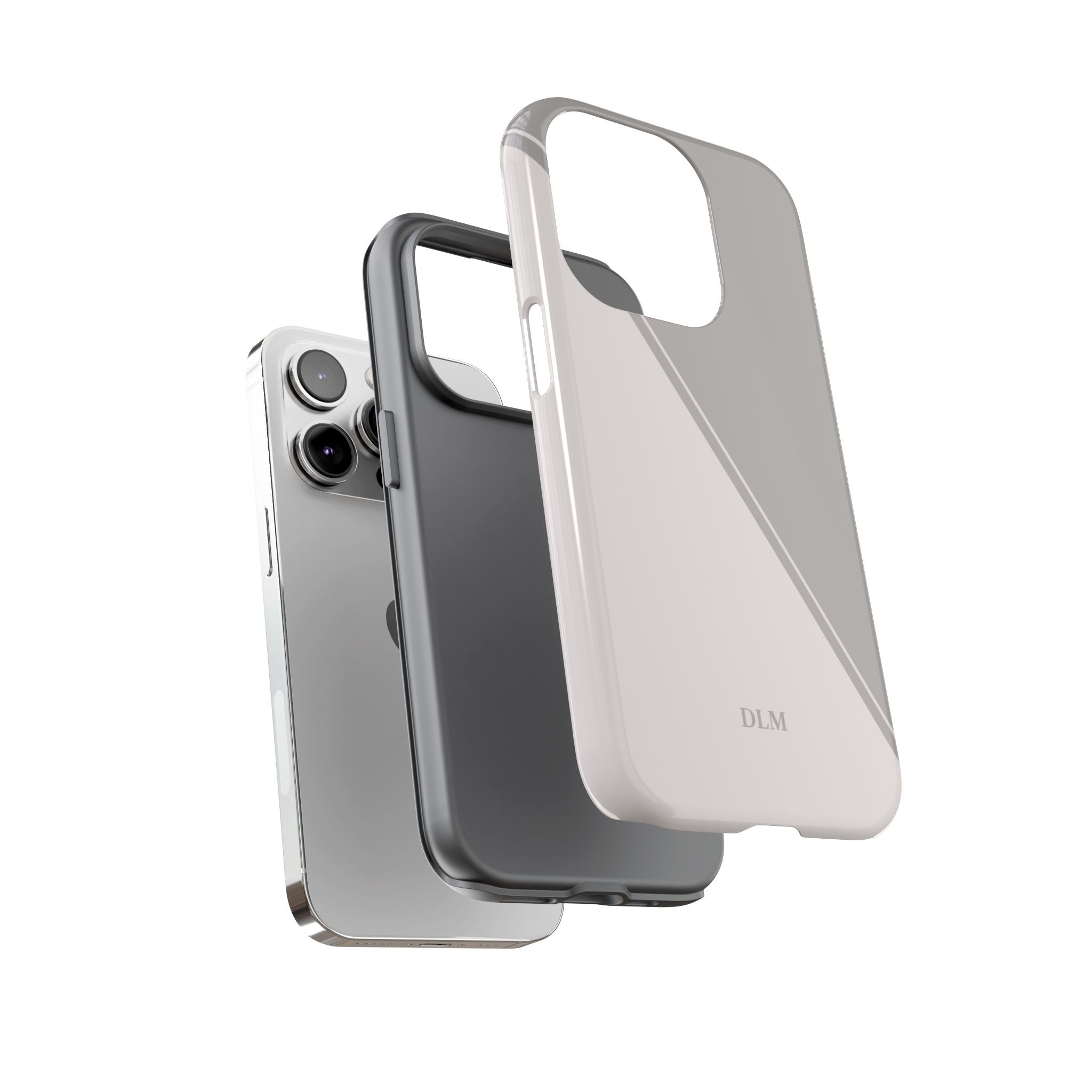 Grey Two Tone Case Custom Initials Case