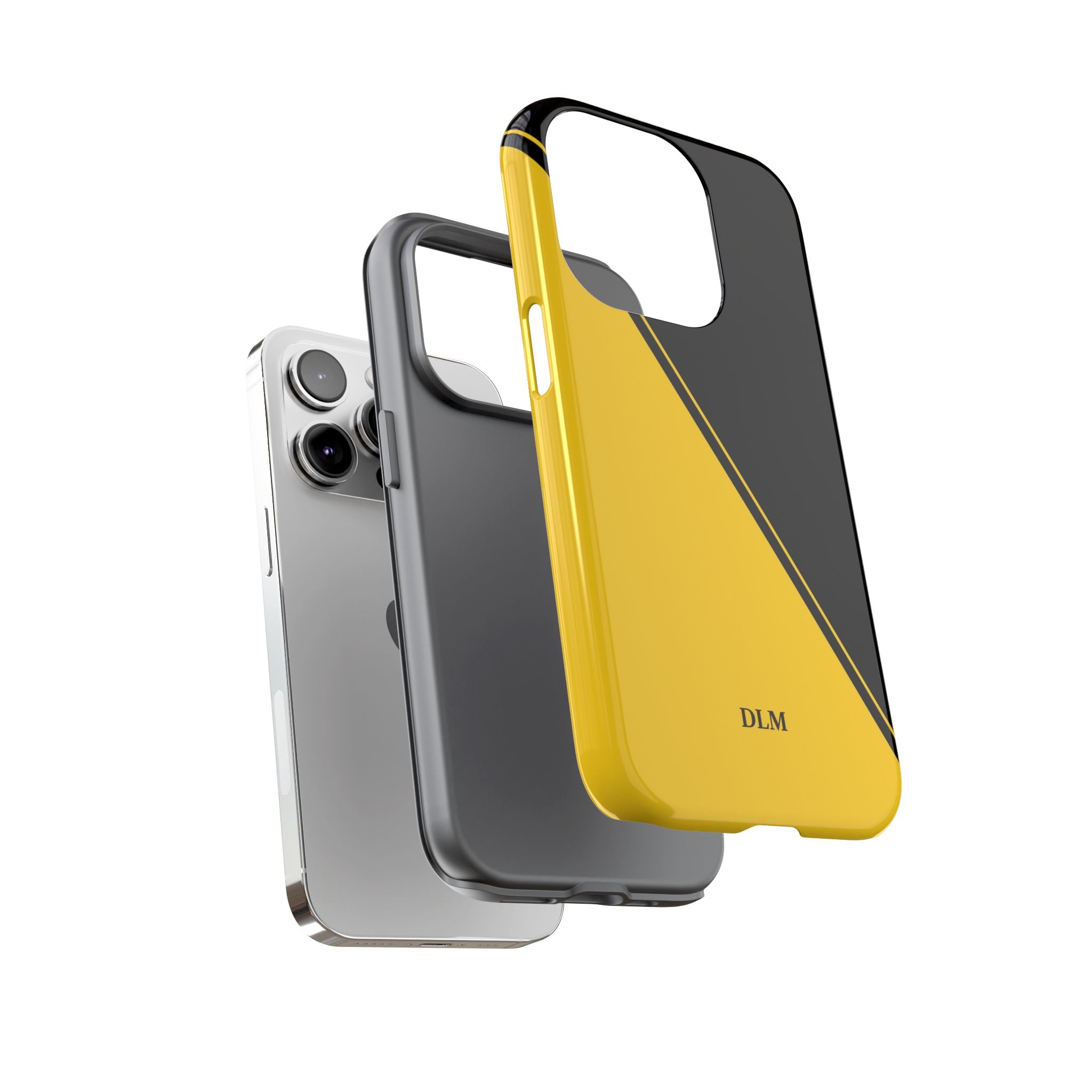 Yellow/Black Two Tone Custom Initials Case