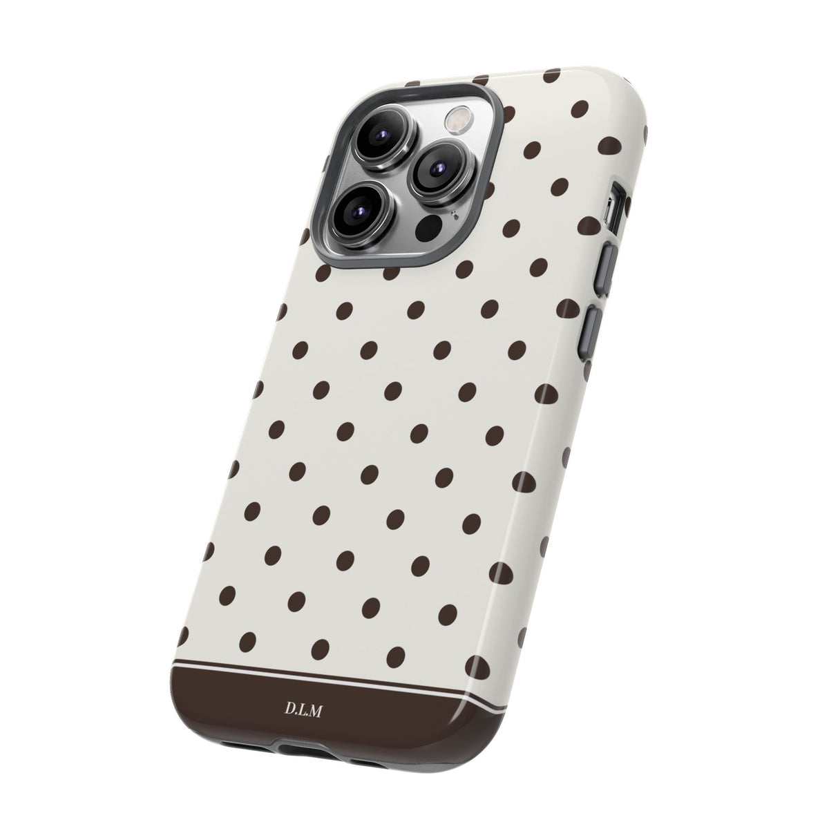 Creamy Mocha Personalised Polka Dot Case