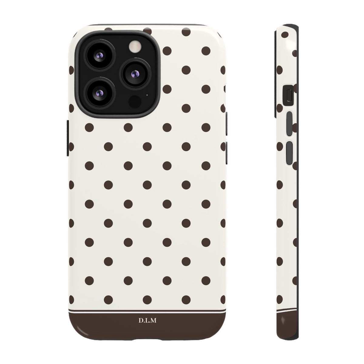 Creamy Mocha Personalised Polka Dot Case