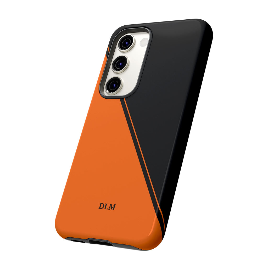 Orange/Black Two Tone Custom Initials Case