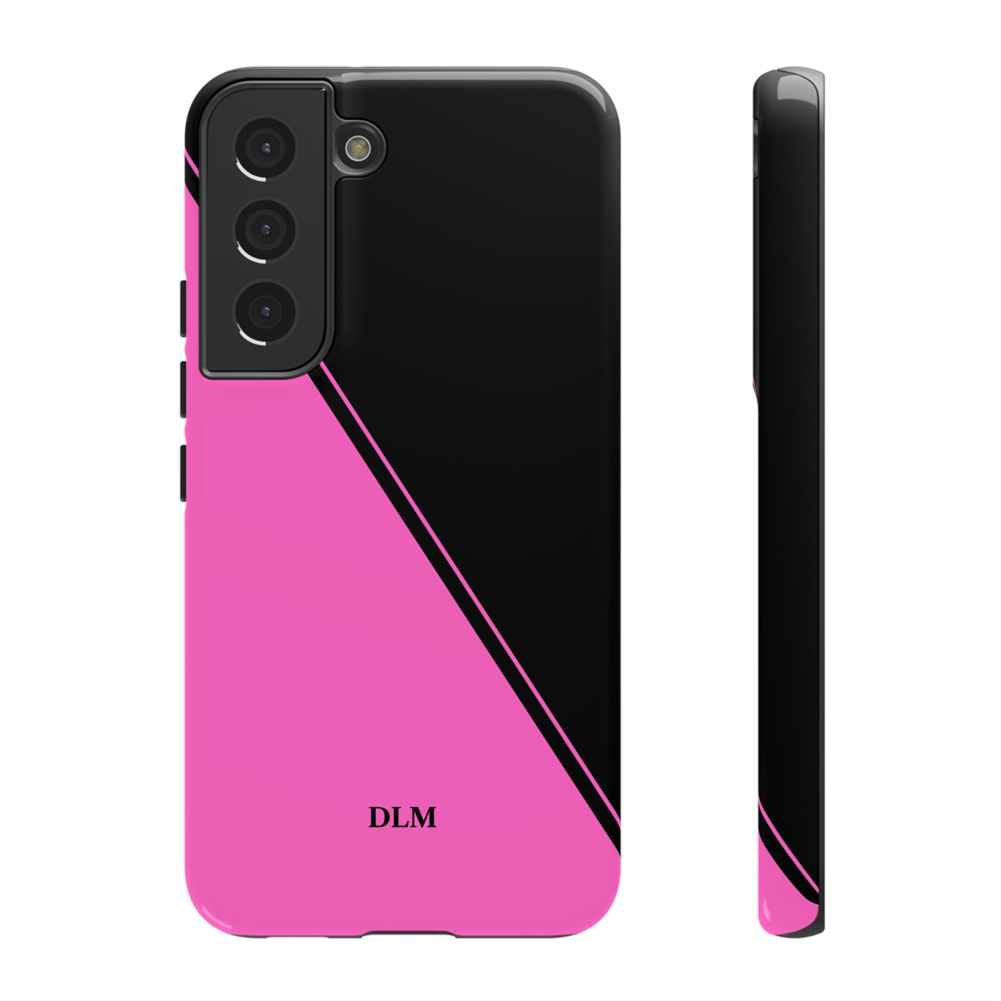 Pink/Black Two Tone Custom Initials Case
