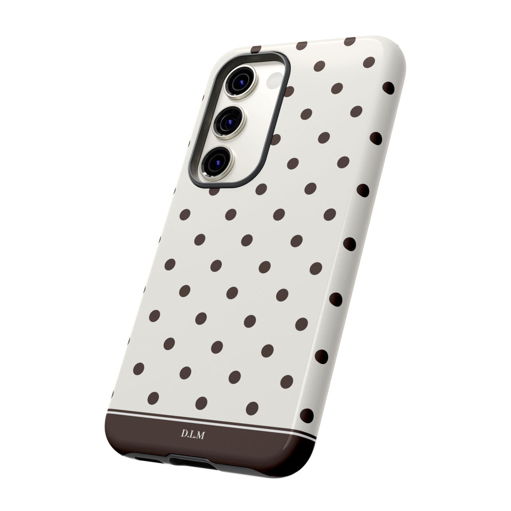 Creamy Mocha Personalised Polka Dot Case