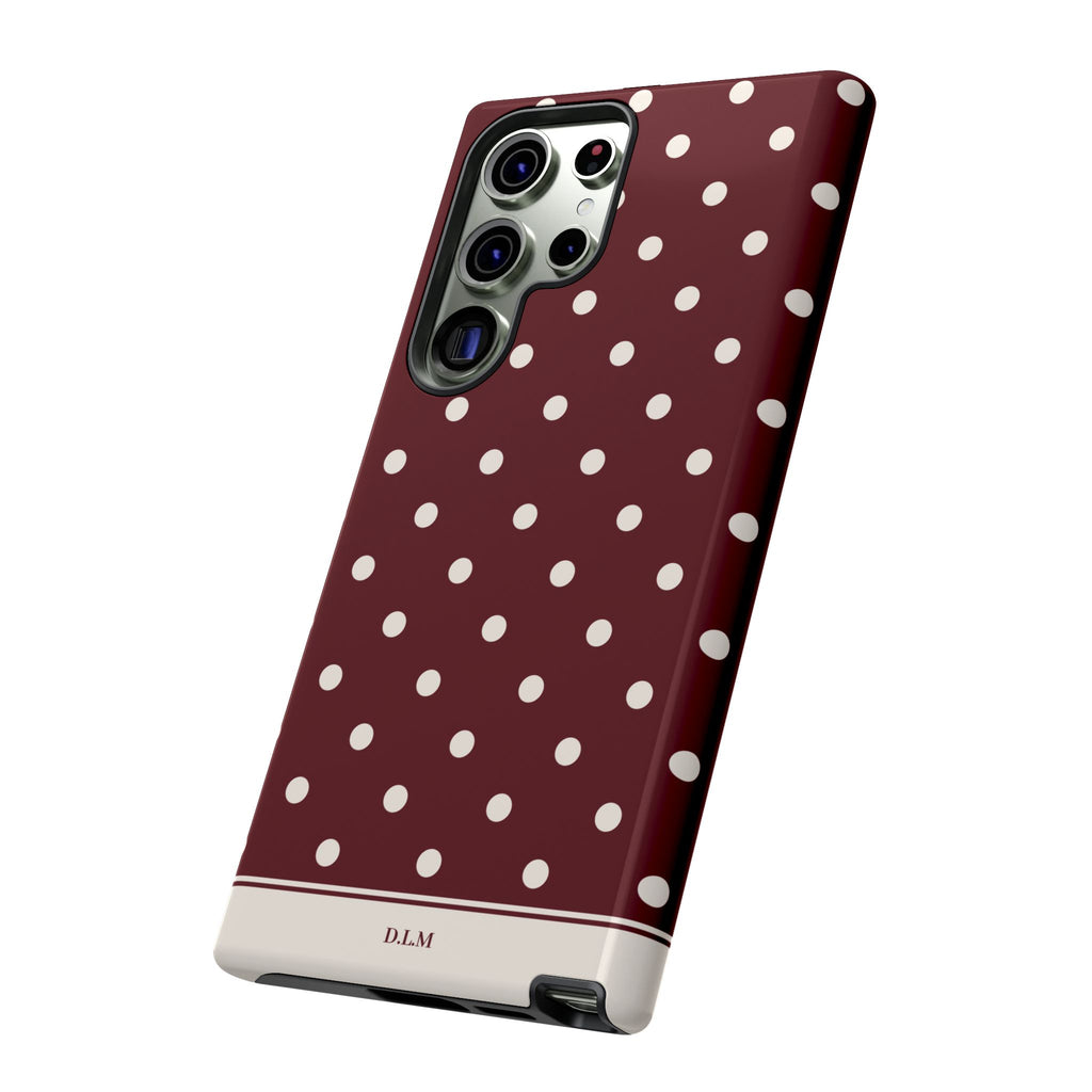 Cranberry Cream Personalised Polka Dot Case
