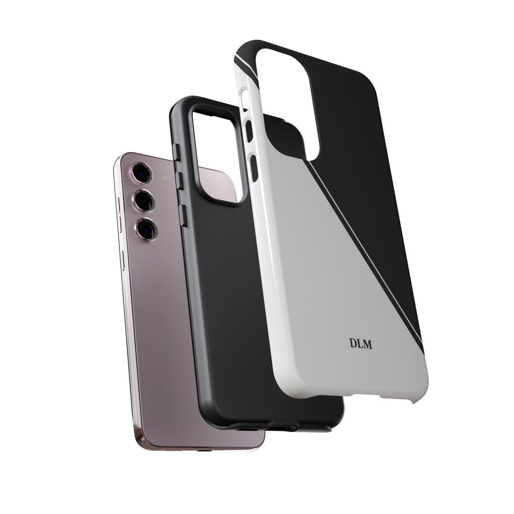 White/Black Two Tone Custom Initials Case