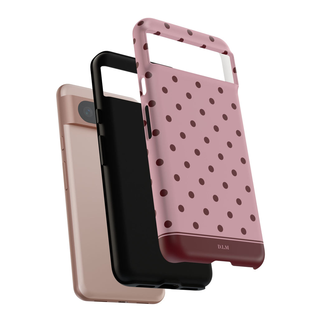 Berry Blush Personalised Polka Dot Case