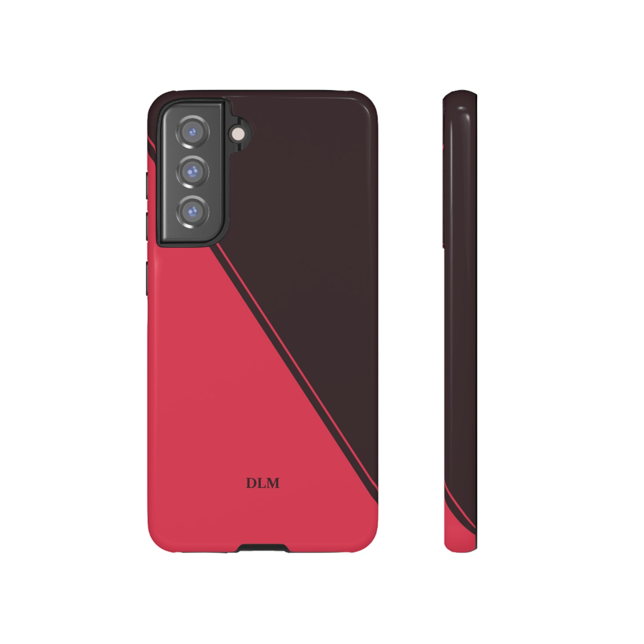 Red/Brown Two Tone Custom Initials Case