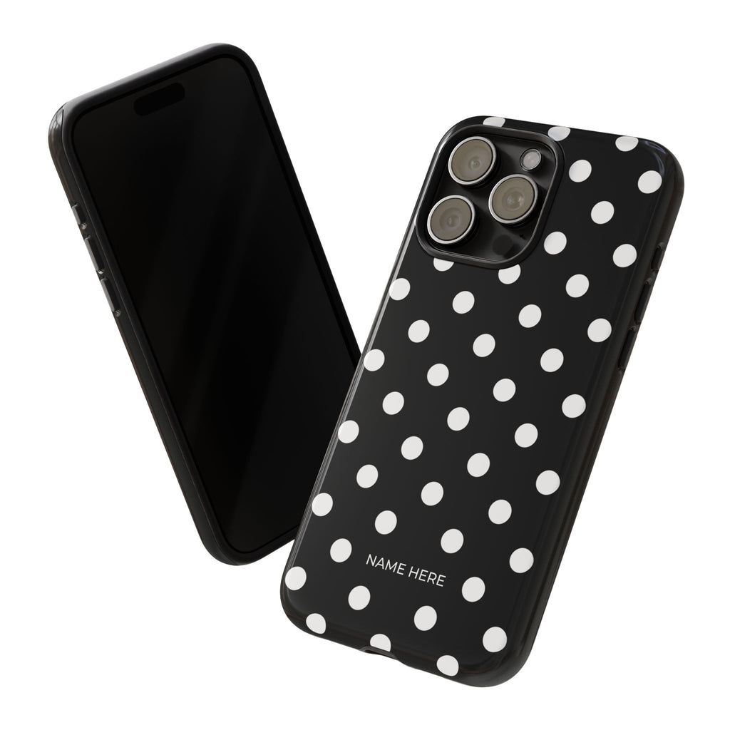 Black & White PolkaDot Customisable Case