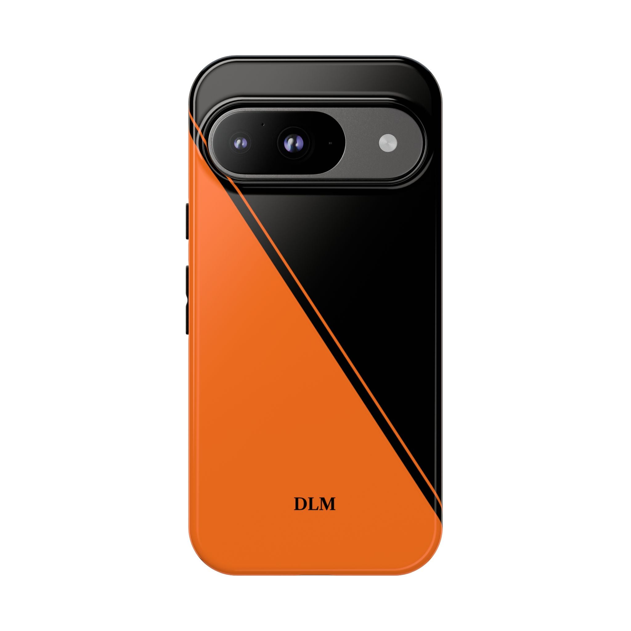 Orange/Black Two Tone Custom Initials Case