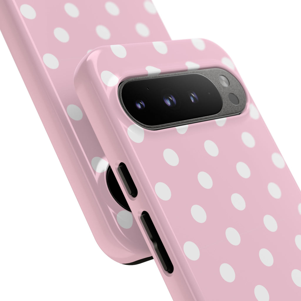 Pink & White PolkaDot Customisable Name Case