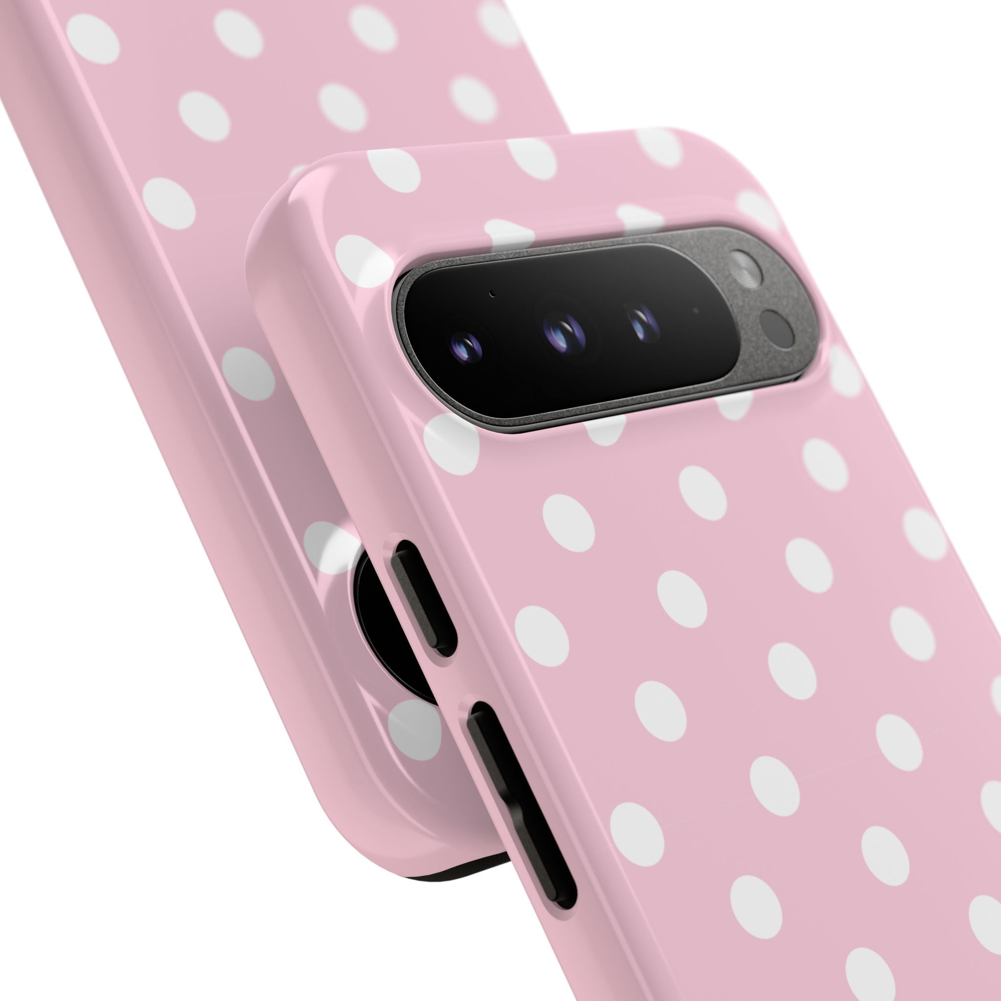 Pink & White PolkaDot Customisable Name Case