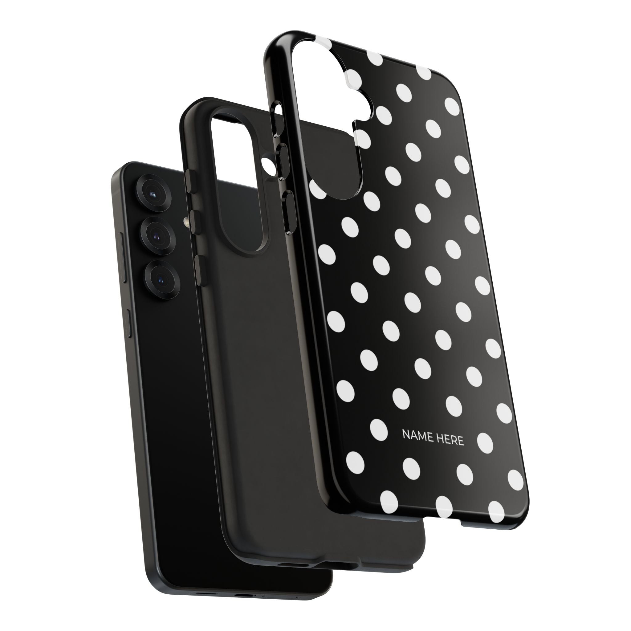 Black & White PolkaDot Customisable Case
