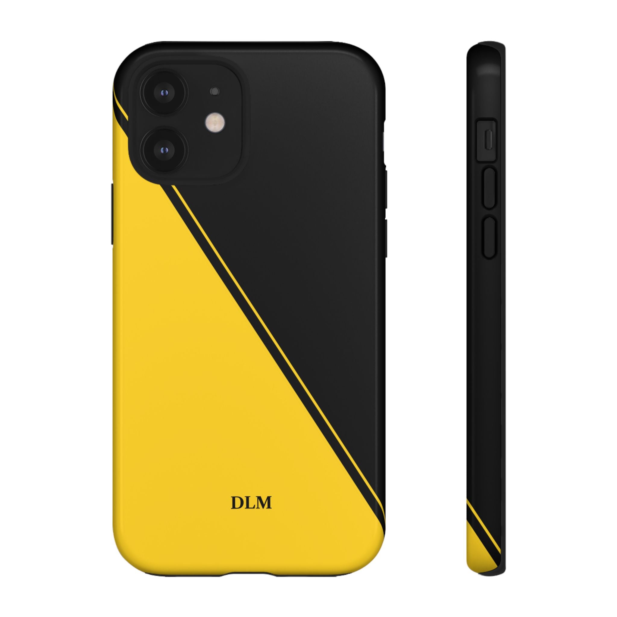 Yellow/Black Two Tone Custom Initials Case
