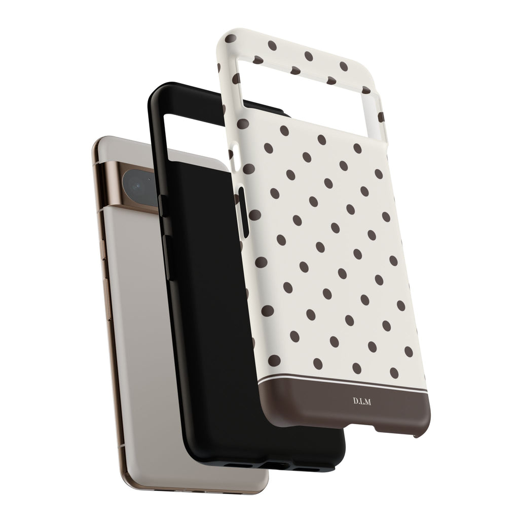 Creamy Mocha Personalised Polka Dot Case