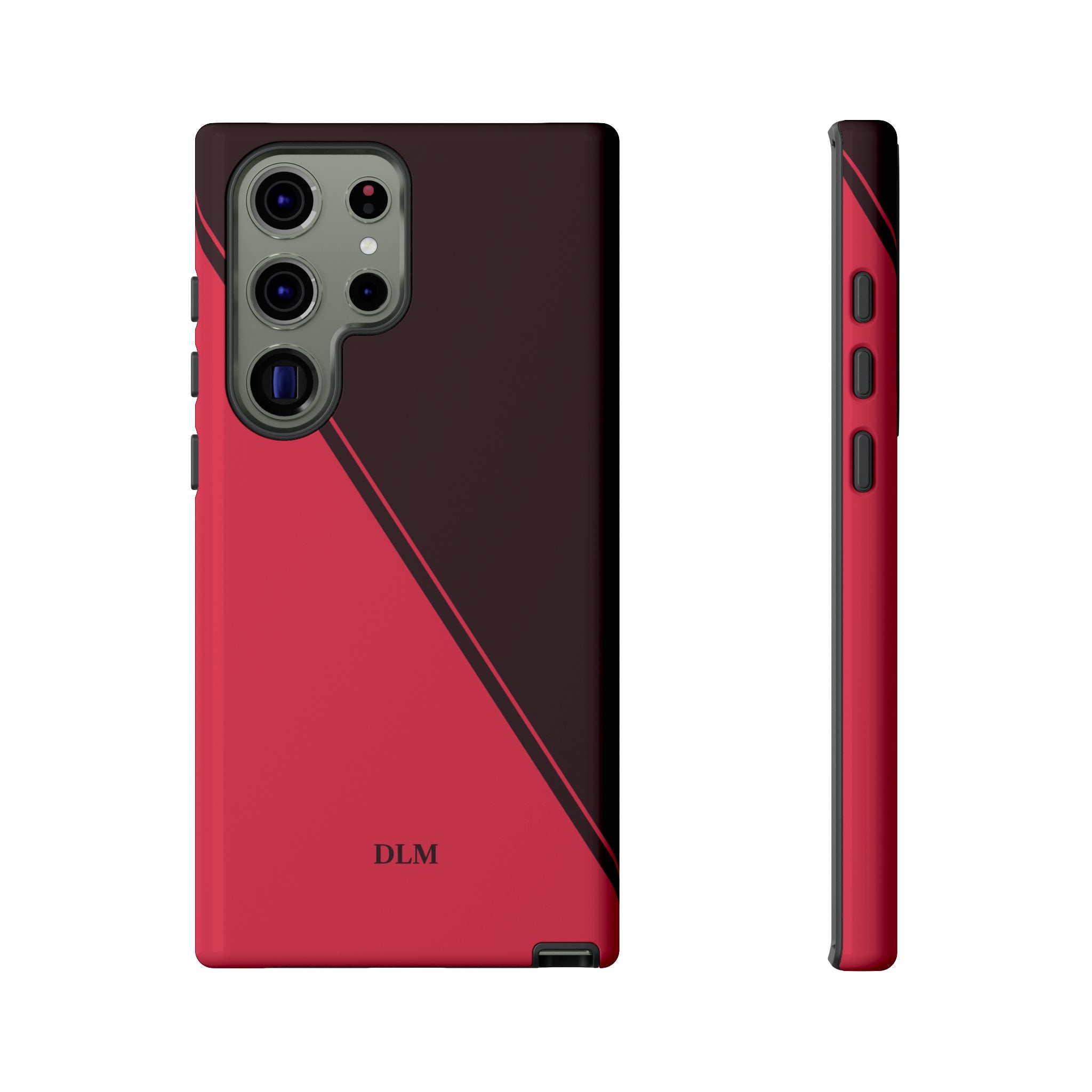 Red/Brown Two Tone Custom Initials Case