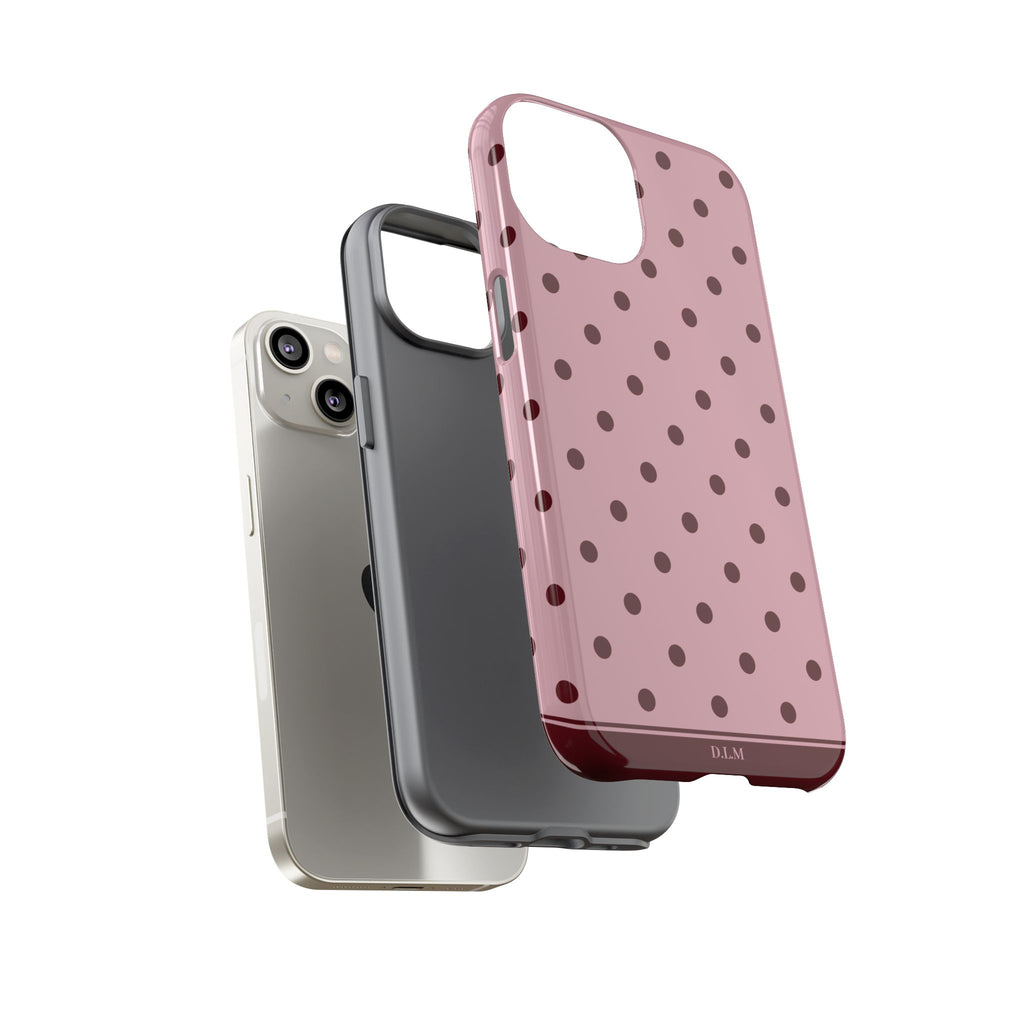 Berry Blush Personalised Polka Dot Case