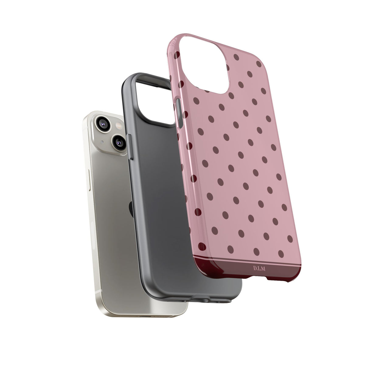 Berry Blush Personalised Polka Dot Case